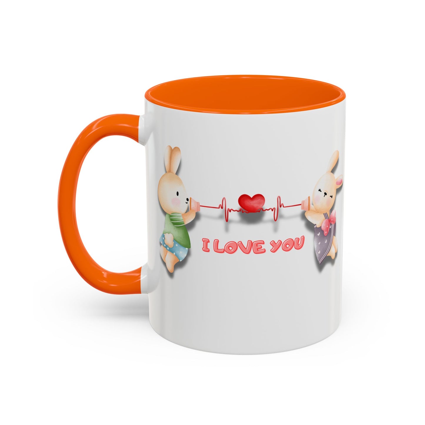 Cute Love Bunnies Mug, I Love You Coffee Cup, Rabbit Gift, Valentine's Day Mug, Cute Animal Lover's Cup