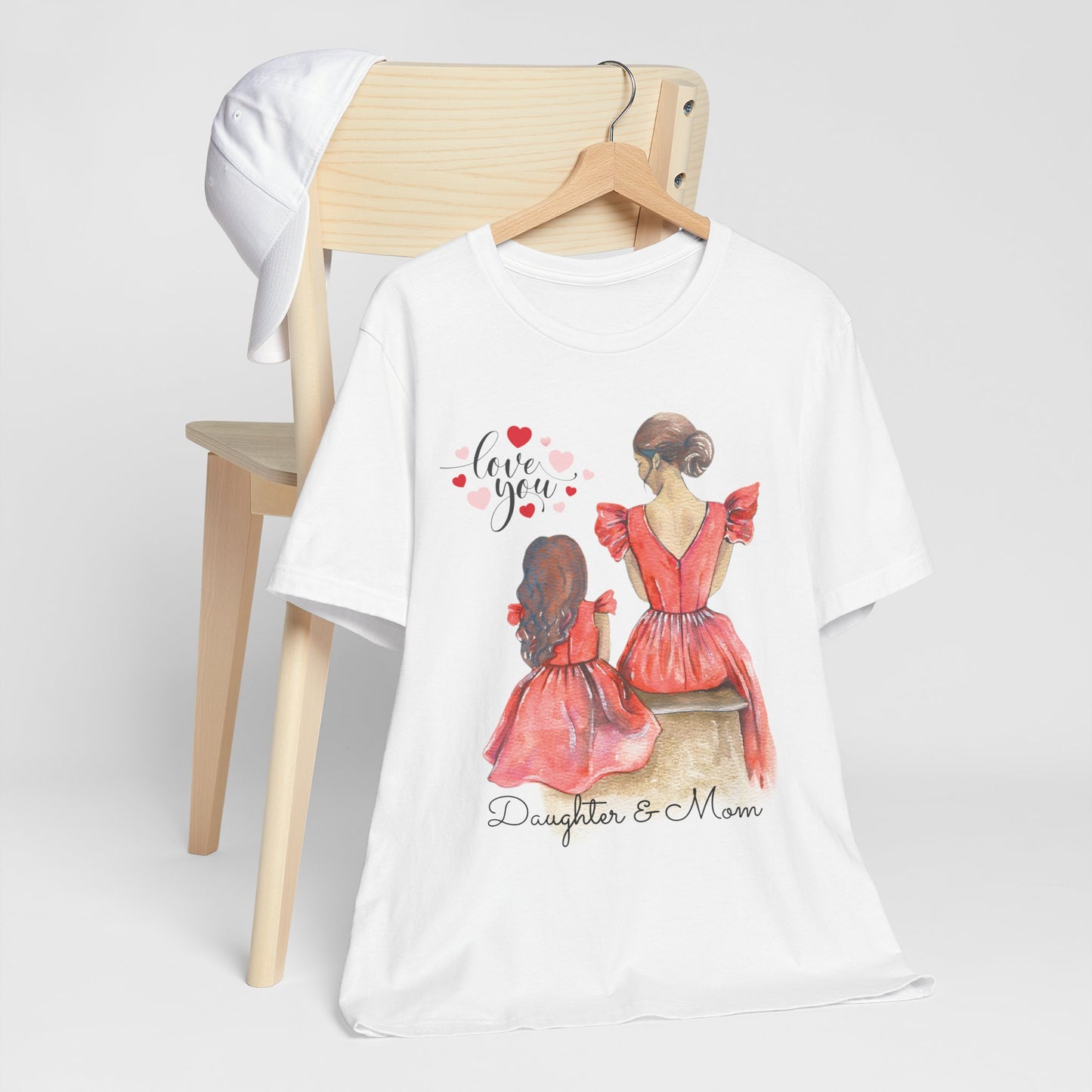 Daughter & Mom Love Tee, Family Matching Outfits, Mother's Day Gift, Cute T-Shirt, Heart Design, Mother Daughter Shirt
