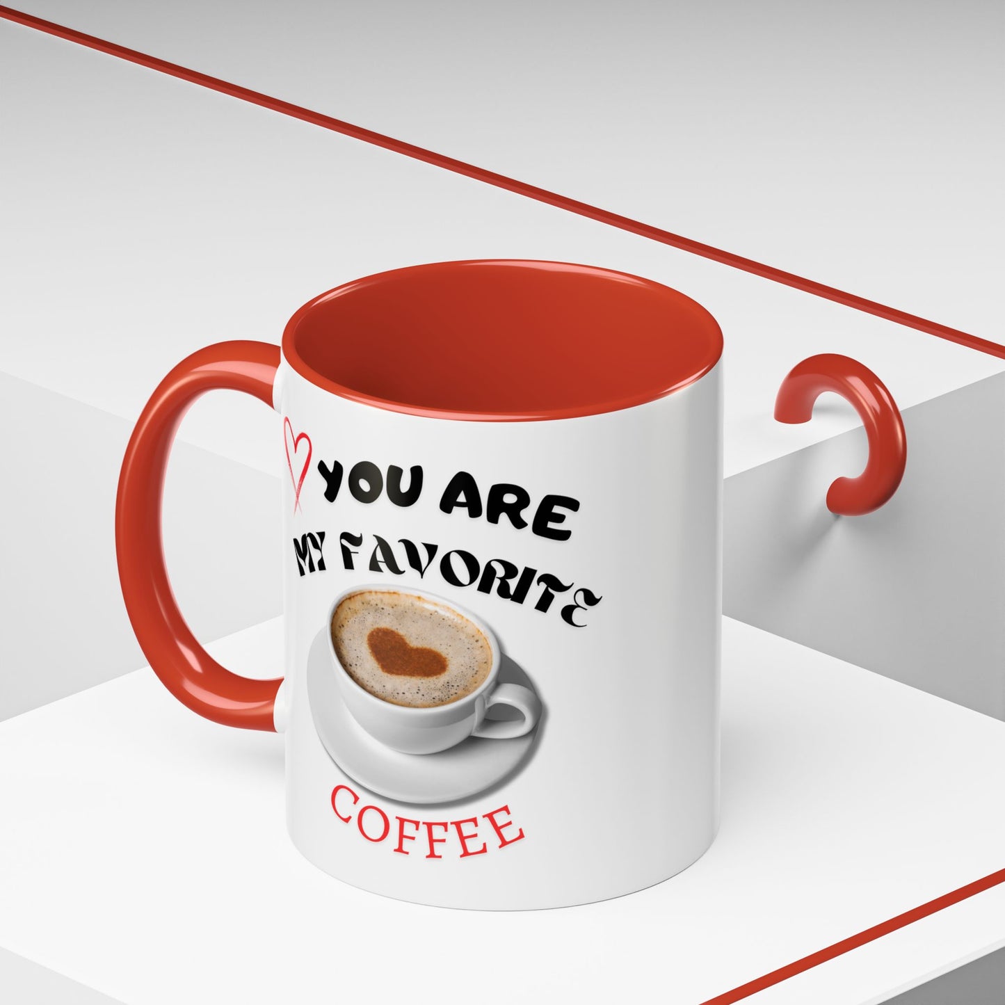 Heartfelt Accent Coffee Mug for Coffee Lovers, Cute Gift for Him/Her, Valentine's Day, Anniversary, Personalized Mug, Coffee Lover's Gift