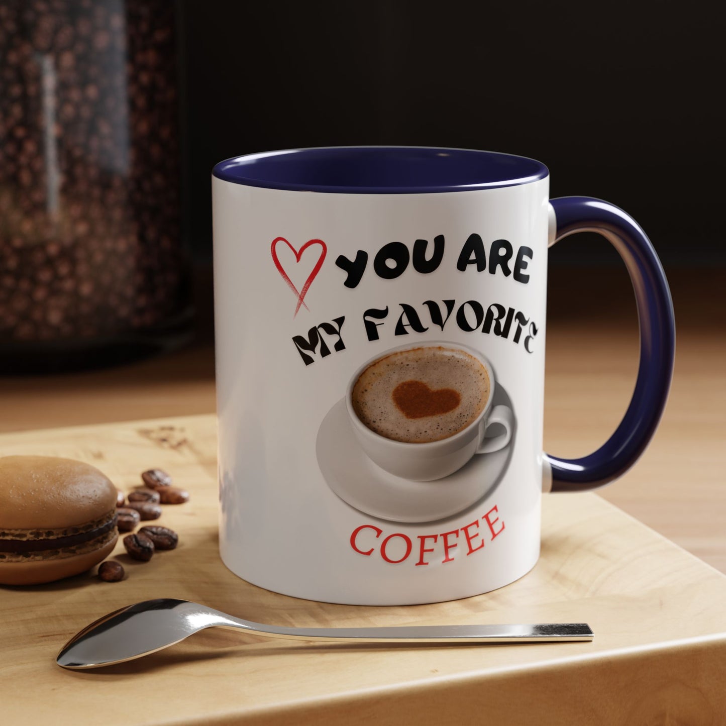 Heartfelt Accent Coffee Mug for Coffee Lovers, Cute Gift for Him/Her, Valentine's Day, Anniversary, Personalized Mug, Coffee Lover's Gift