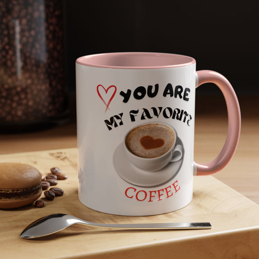 Heartfelt Accent Coffee Mug for Coffee Lovers, Cute Gift for Him/Her, Valentine's Day, Anniversary, Personalized Mug, Coffee Lover's Gift
