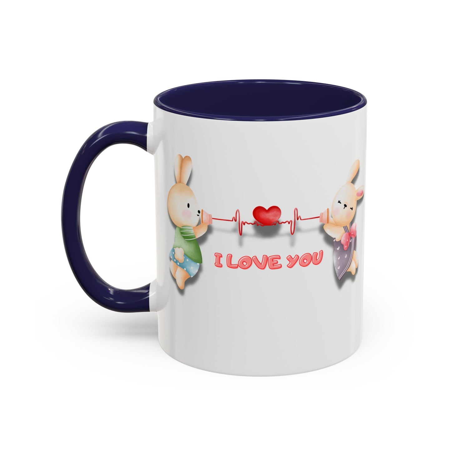 Cute Love Bunnies Mug, I Love You Coffee Cup, Rabbit Gift, Valentine's Day Mug, Cute Animal Lover's Cup