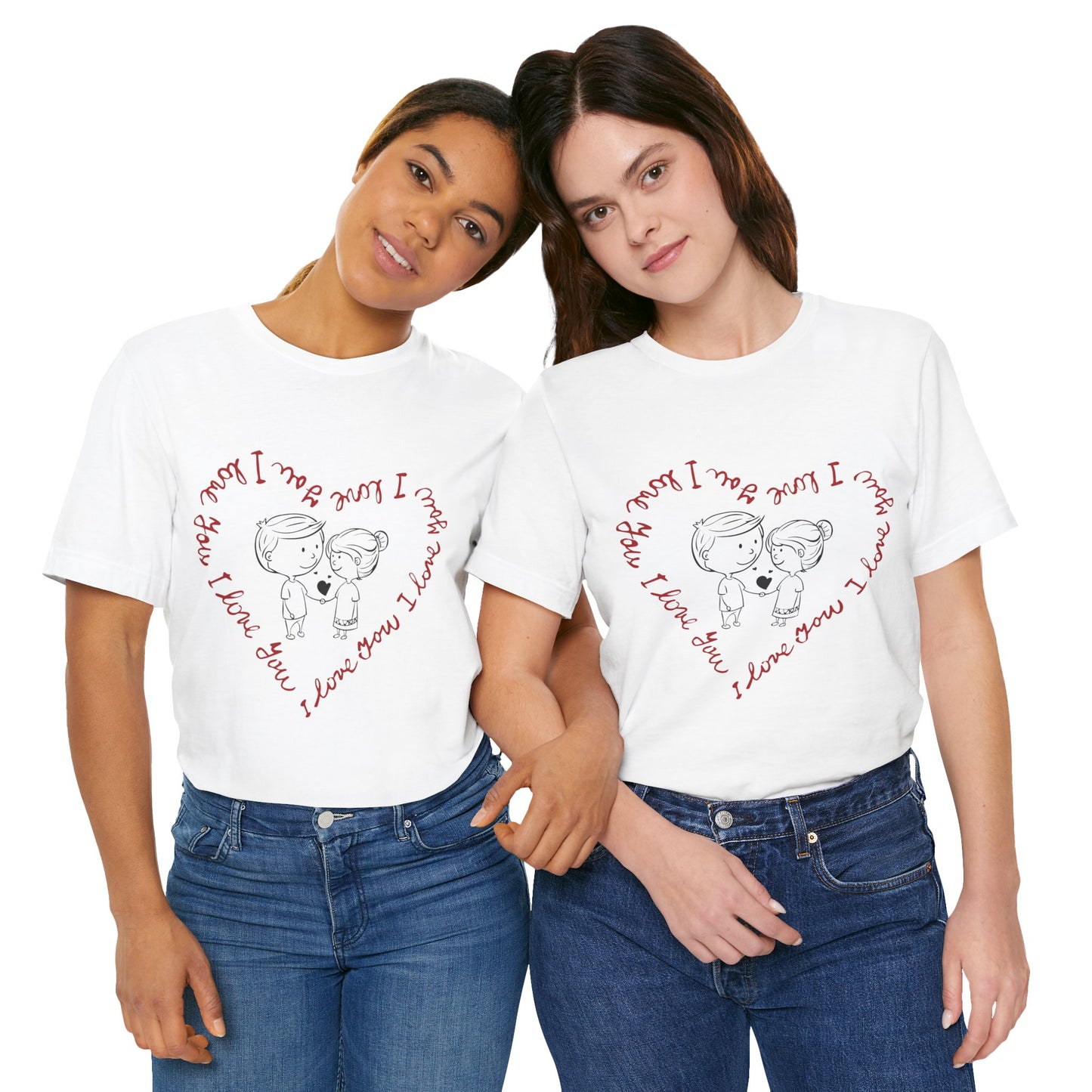 Heartfelt Love Tee, Cute Couple Shirt, Valentine's Day Gift, Anniversary T-Shirt, Love Quote Top
