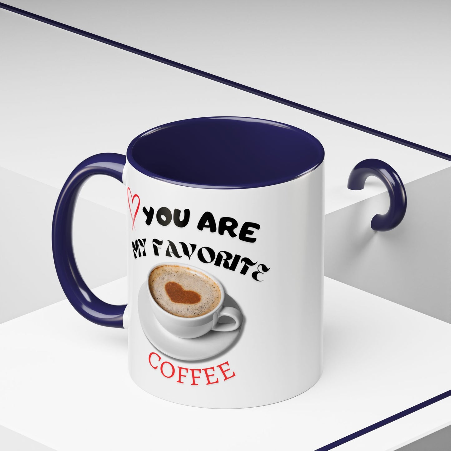 Heartfelt Accent Coffee Mug for Coffee Lovers, Cute Gift for Him/Her, Valentine's Day, Anniversary, Personalized Mug, Coffee Lover's Gift