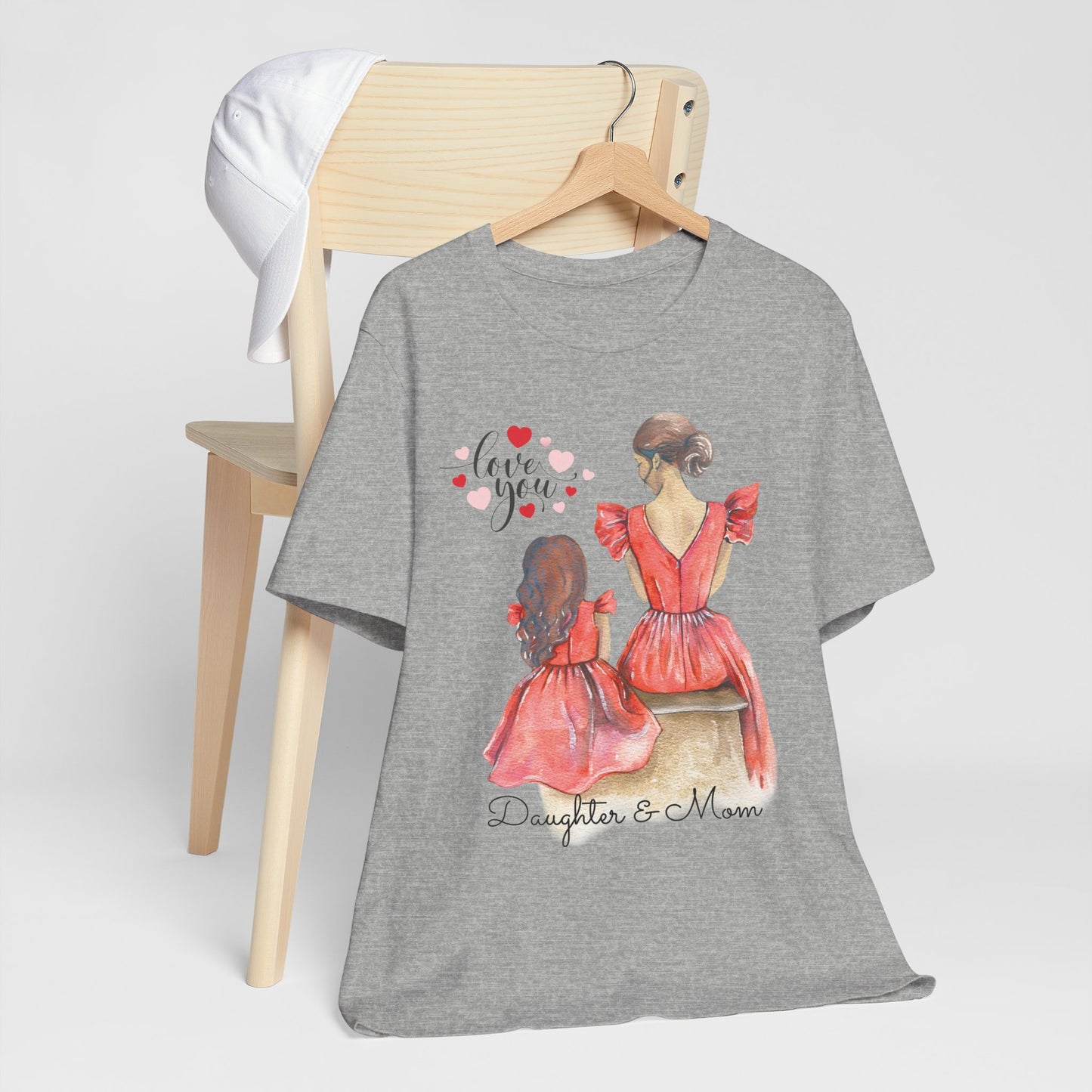 Daughter & Mom Love Tee, Family Matching Outfits, Mother's Day Gift, Cute T-Shirt, Heart Design, Mother Daughter Shirt