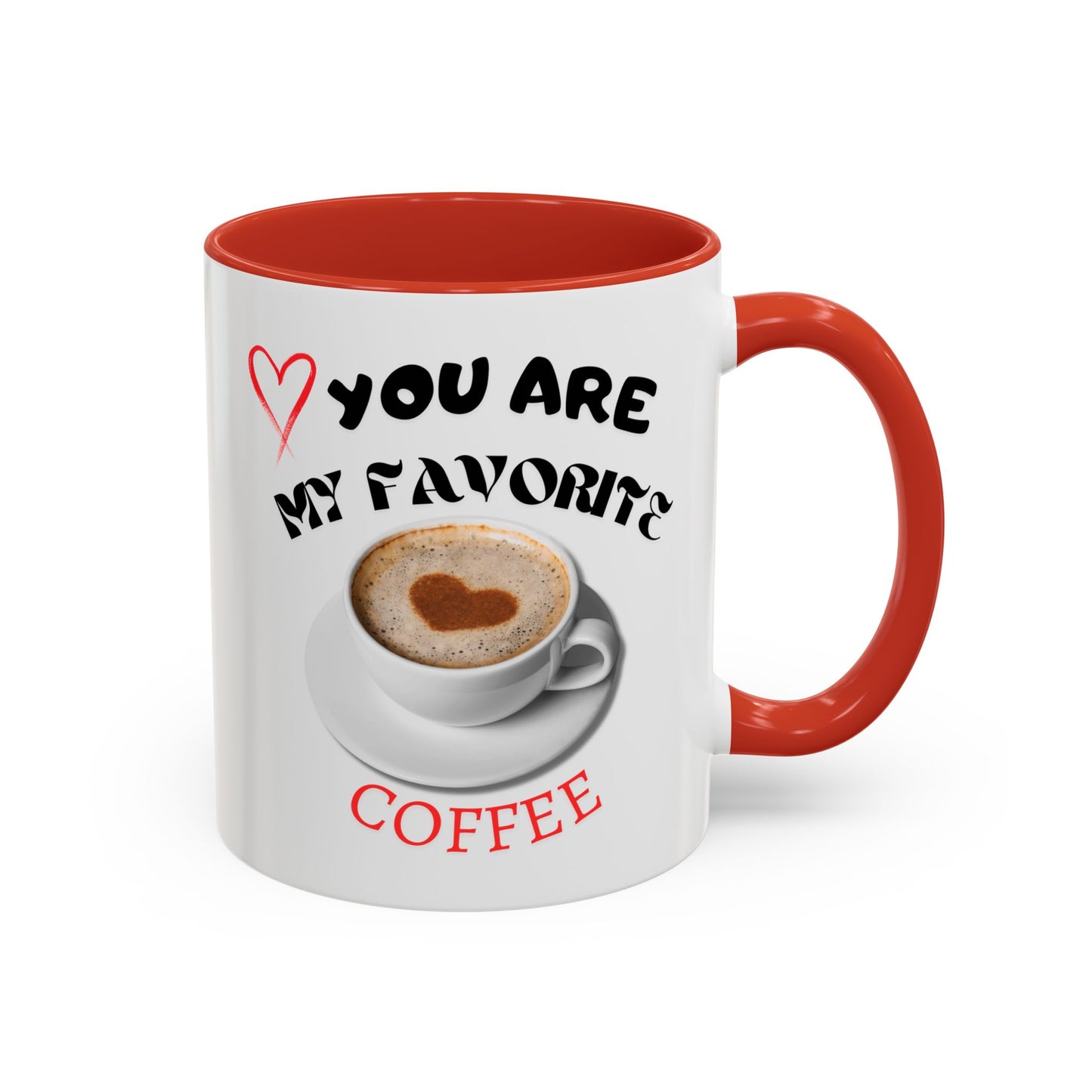 Heartfelt Accent Coffee Mug for Coffee Lovers, Cute Gift for Him/Her, Valentine's Day, Anniversary, Personalized Mug, Coffee Lover's Gift