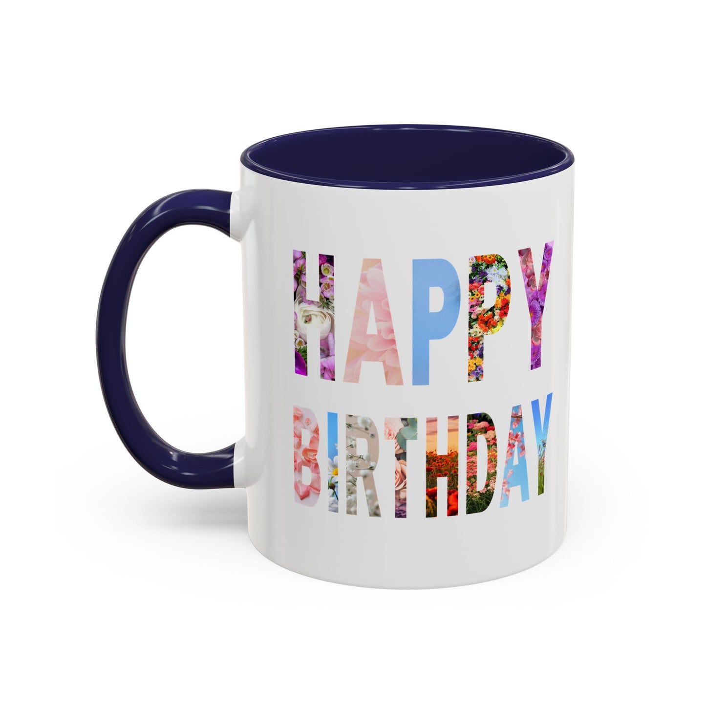 Floral Birthday Coffee Mug, Perfect Gift for Celebrations, Tea Lover's Mug, Party Favors, Flower Decor, Personalized Birthday Mug