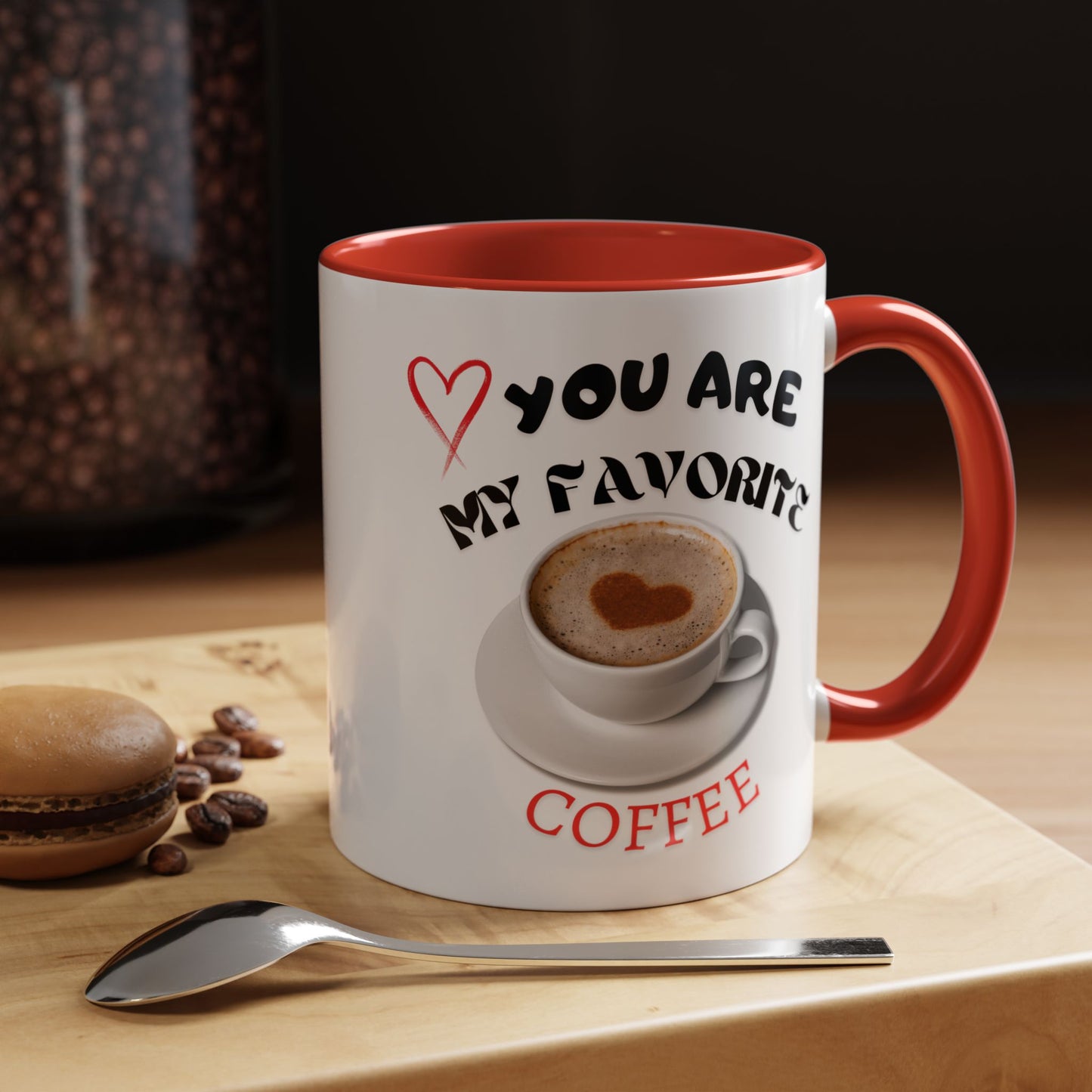 Heartfelt Accent Coffee Mug for Coffee Lovers, Cute Gift for Him/Her, Valentine's Day, Anniversary, Personalized Mug, Coffee Lover's Gift