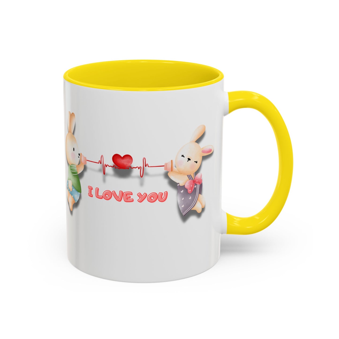 Cute Love Bunnies Mug, I Love You Coffee Cup, Rabbit Gift, Valentine's Day Mug, Cute Animal Lover's Cup