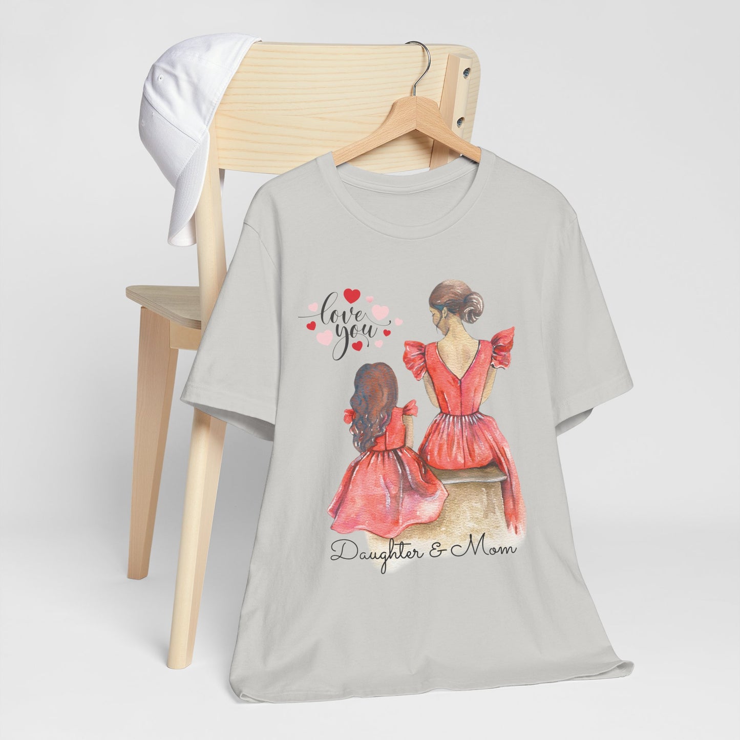 Daughter & Mom Love Tee, Family Matching Outfits, Mother's Day Gift, Cute T-Shirt, Heart Design, Mother Daughter Shirt