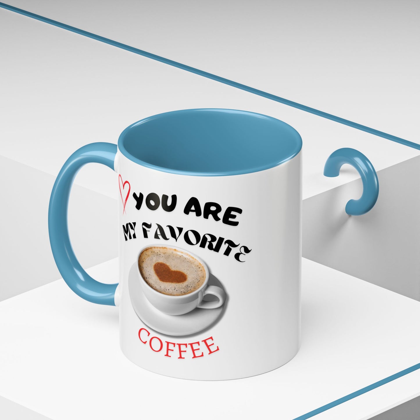 Heartfelt Accent Coffee Mug for Coffee Lovers, Cute Gift for Him/Her, Valentine's Day, Anniversary, Personalized Mug, Coffee Lover's Gift