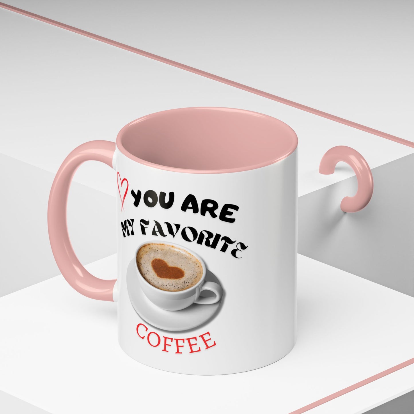 Heartfelt Accent Coffee Mug for Coffee Lovers, Cute Gift for Him/Her, Valentine's Day, Anniversary, Personalized Mug, Coffee Lover's Gift