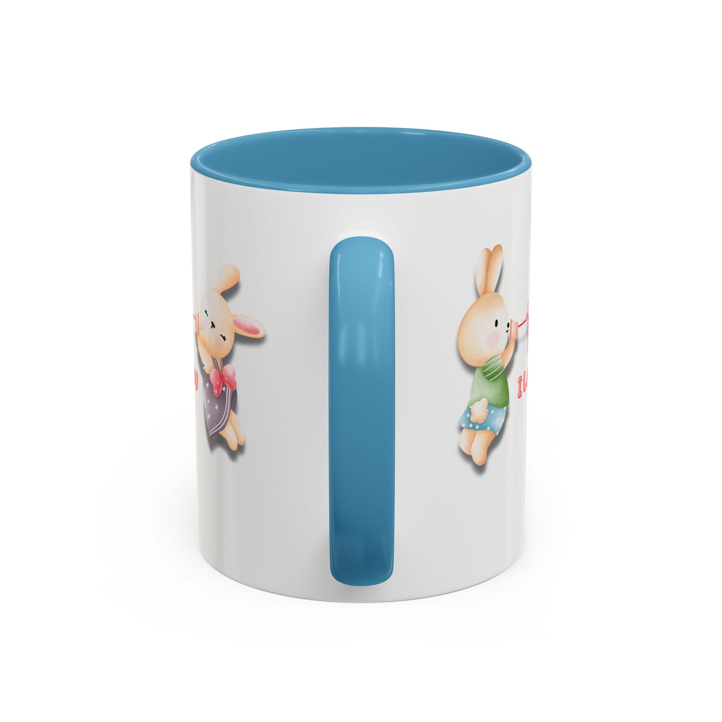 Cute Love Bunnies Mug, I Love You Coffee Cup, Rabbit Gift, Valentine's Day Mug, Cute Animal Lover's Cup