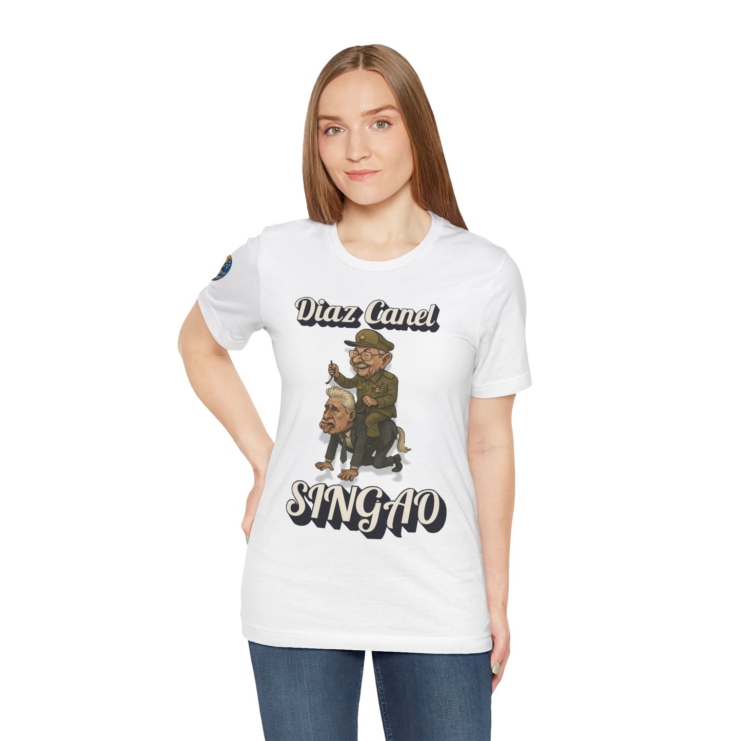 Humorous Political Graphic Tee - Diaz Canel Singao, Funny T-Shirt, Gift for Friends, Statement Shirt, Casual Wear, Party Tee