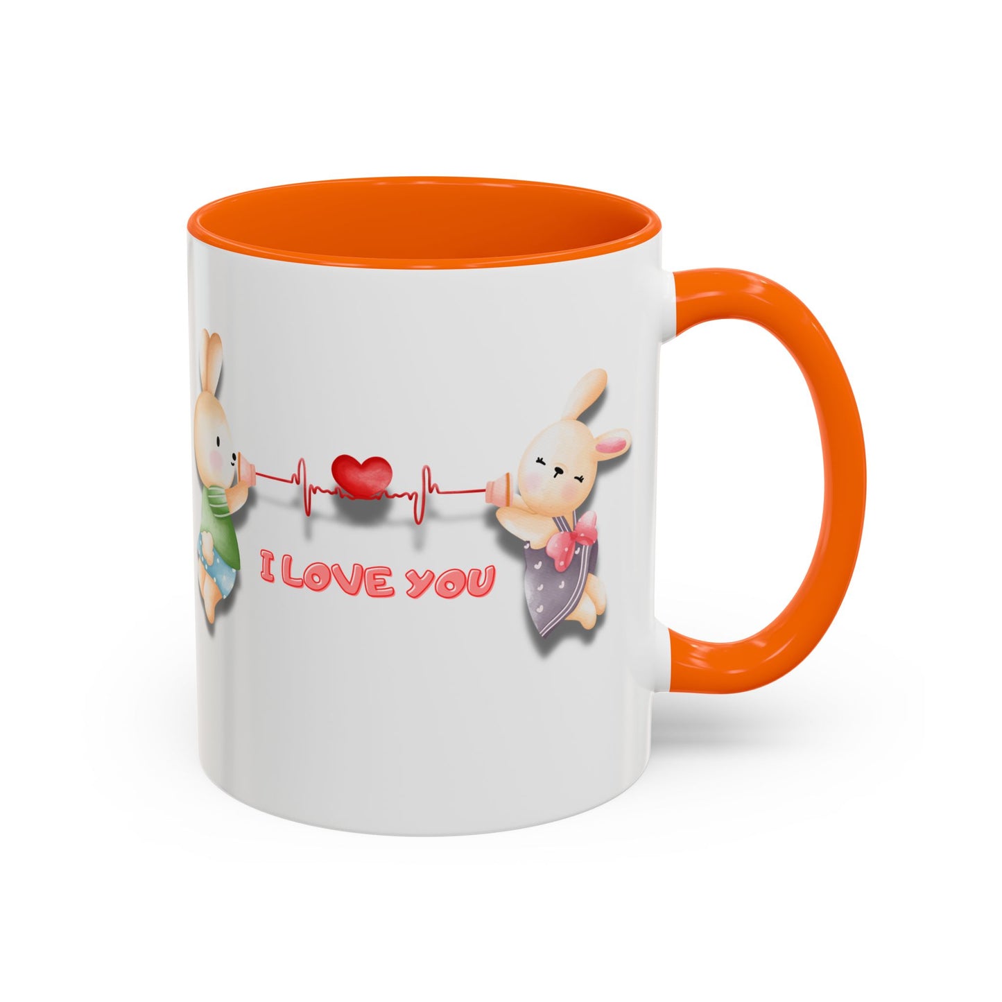 Cute Love Bunnies Mug, I Love You Coffee Cup, Rabbit Gift, Valentine's Day Mug, Cute Animal Lover's Cup