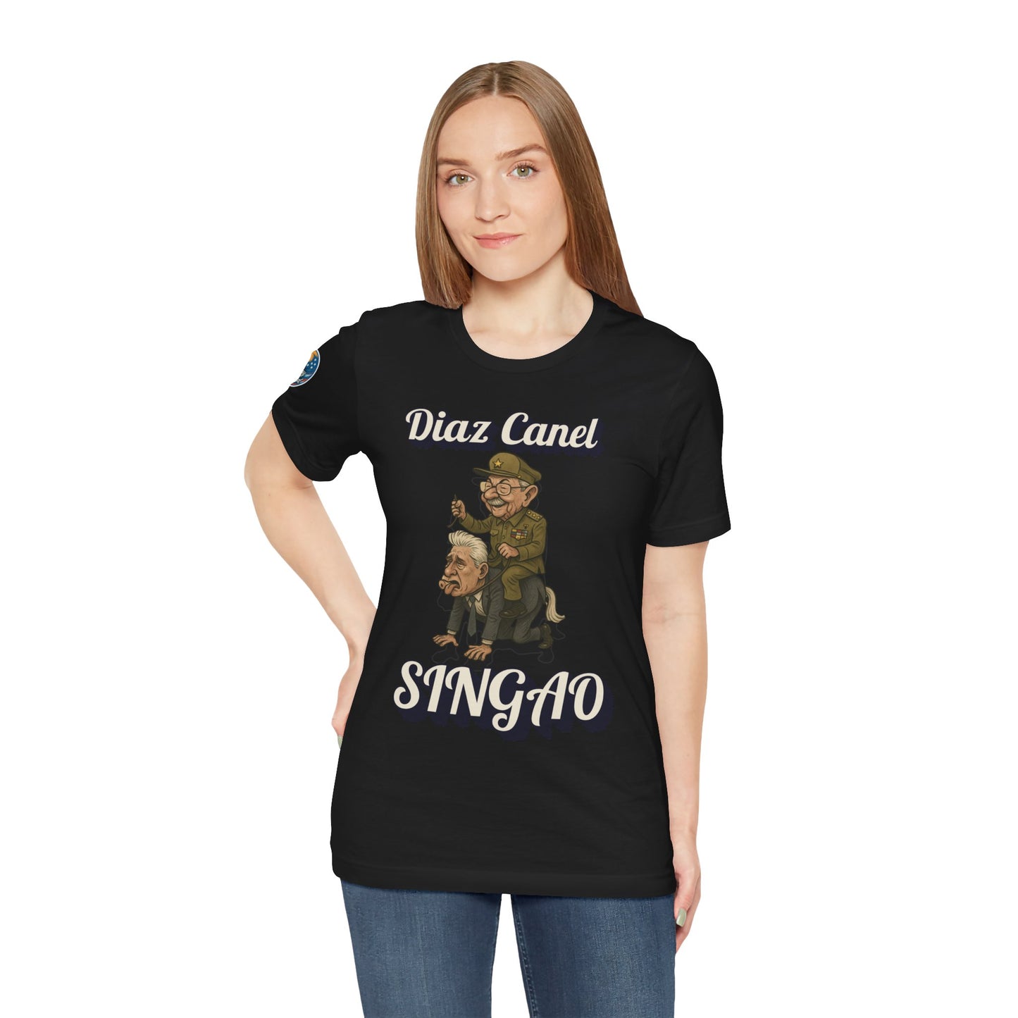Humorous Political Graphic Tee - Diaz Canel Singao, Funny T-Shirt, Gift for Friends, Statement Shirt, Casual Wear, Party Tee