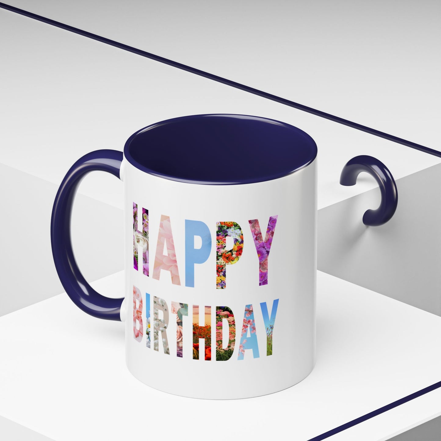 Floral Birthday Coffee Mug, Perfect Gift for Celebrations, Tea Lover's Mug, Party Favors, Flower Decor, Personalized Birthday Mug