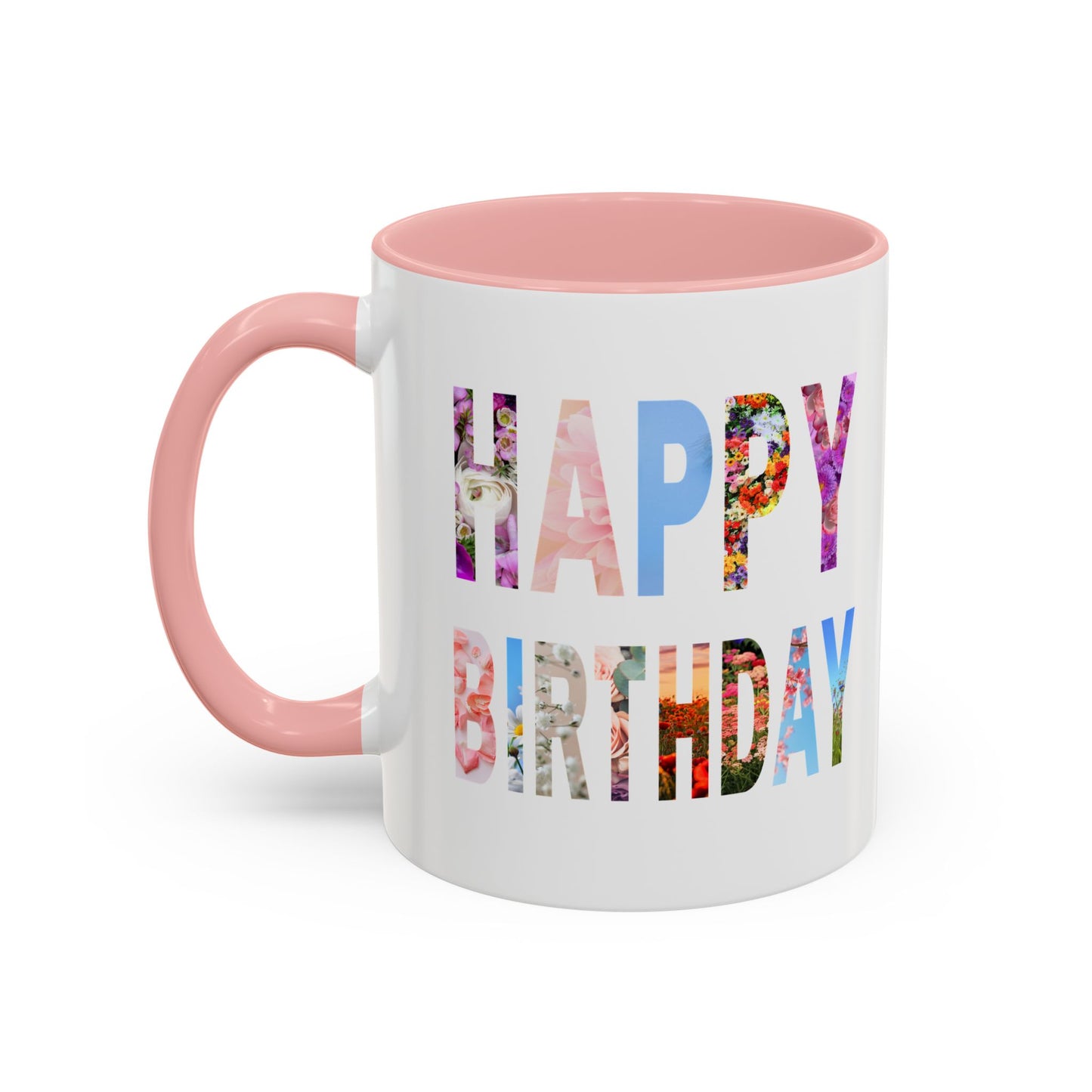 Floral Birthday Coffee Mug, Perfect Gift for Celebrations, Tea Lover's Mug, Party Favors, Flower Decor, Personalized Birthday Mug