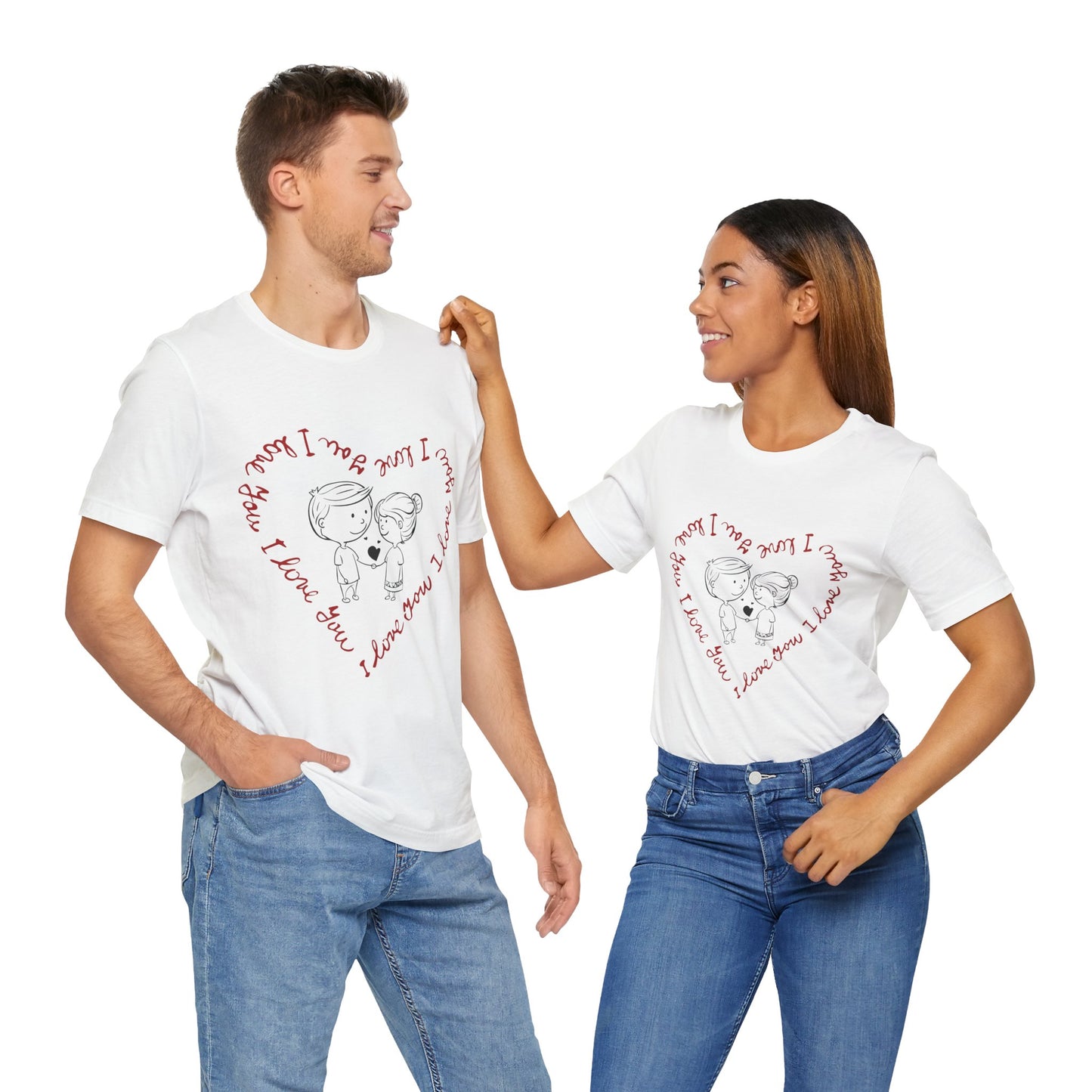 Heartfelt Love Tee, Cute Couple Shirt, Valentine's Day Gift, Anniversary T-Shirt, Love Quote Top